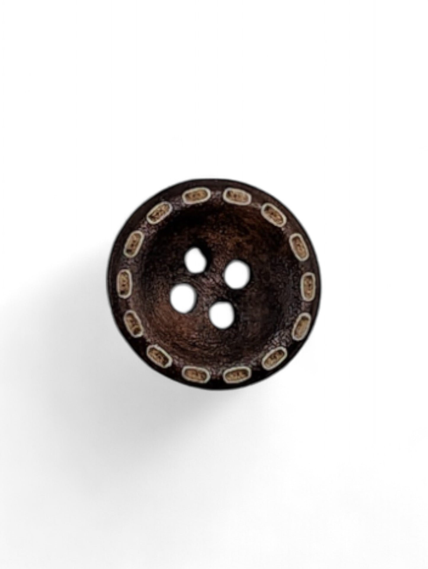 Craft button for sewing in brown - packaging view