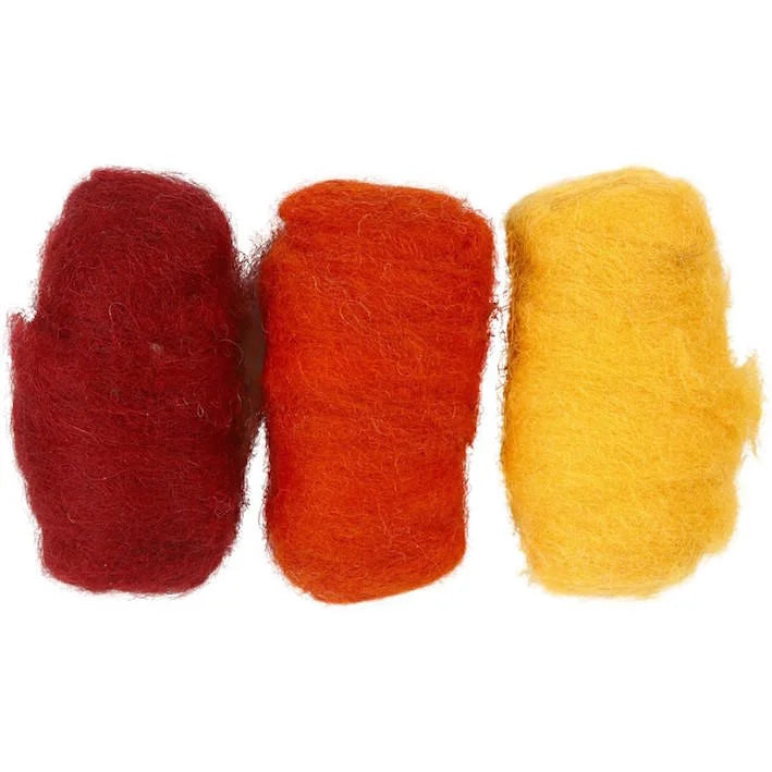 Orange harmony carded wool