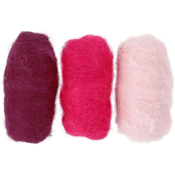 Pink harmony carded wool