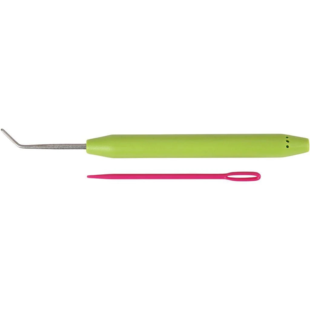Yarn and needle hook
