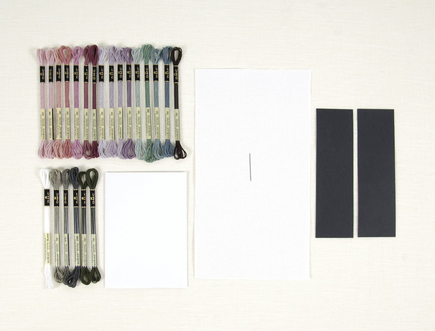 DMC Le Louvre Stitch Kit Peonies bookmark