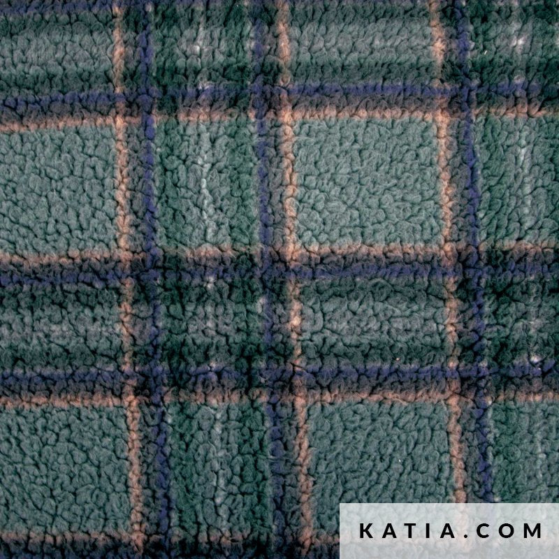Katia Sherpa Print - Forest Plaid (Half Metre)