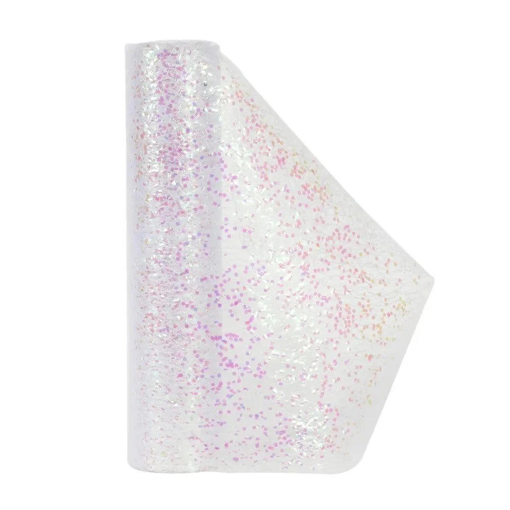 White glitter mesh runner