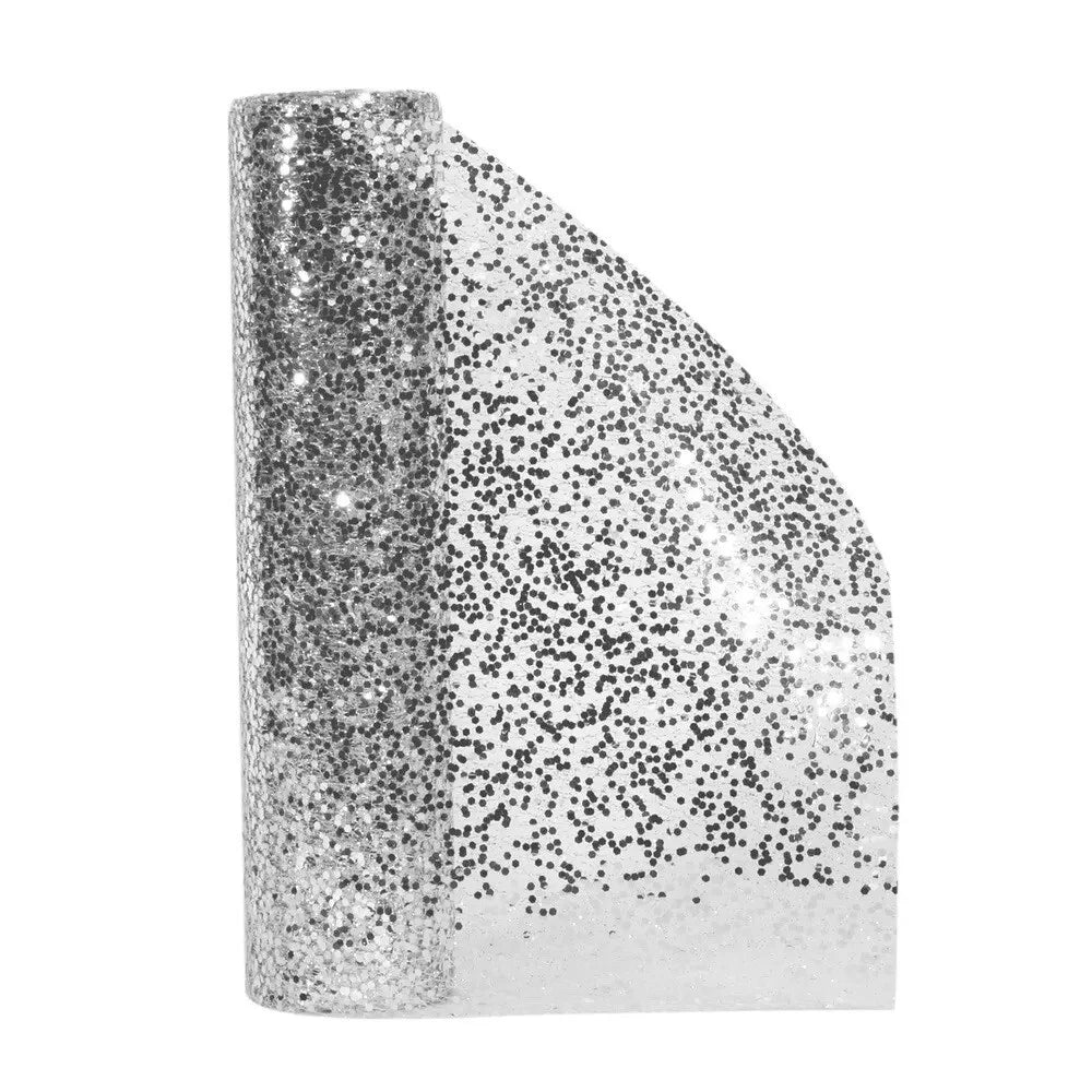 Silver glitter mesh runner