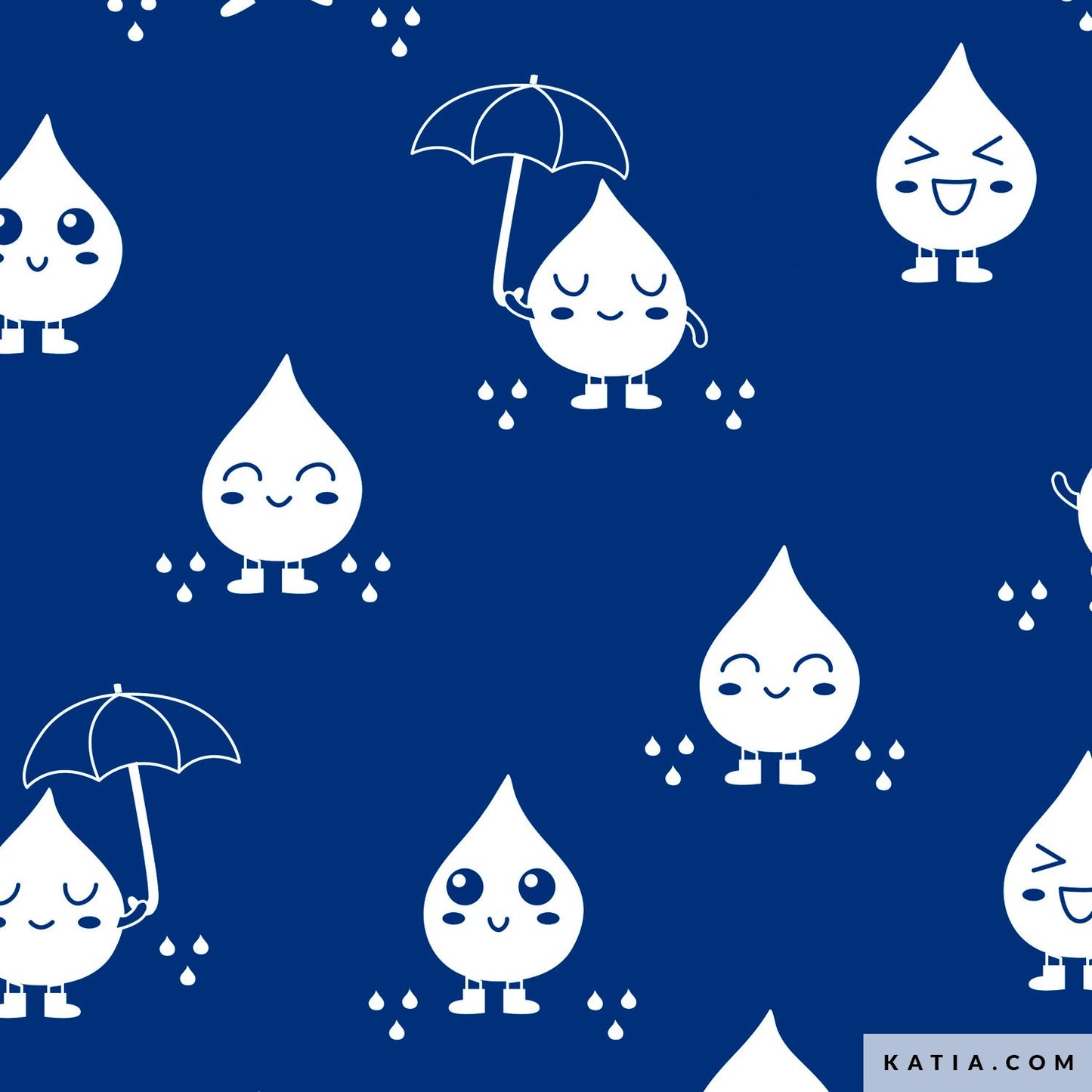 Katia Raincoat PU Magic Print - Kawaii Rain (Half Metre)
