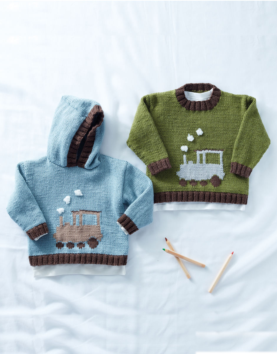 Round neck & hooded sweater-Sirdar snuggly DK