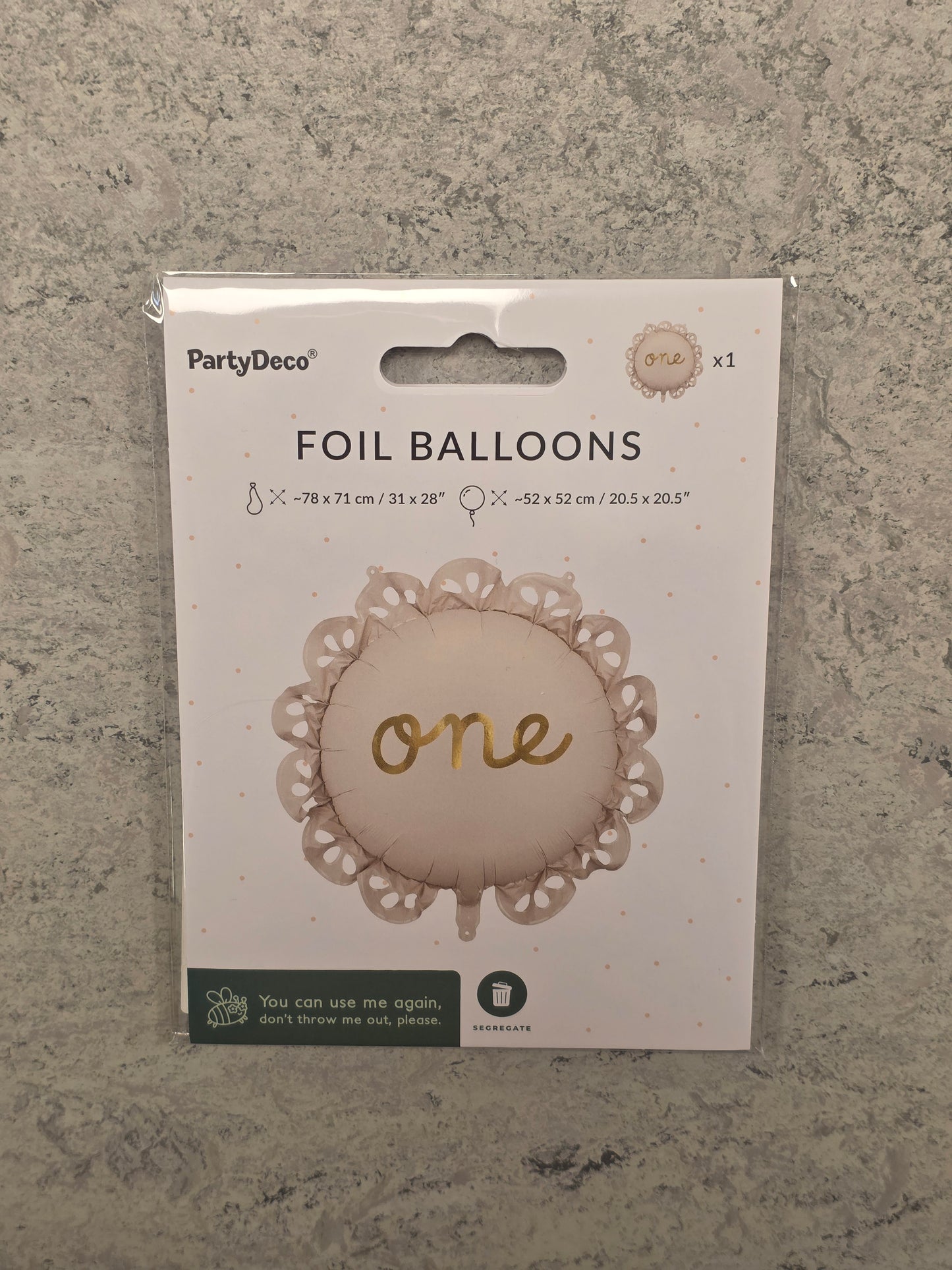 PartyDeco - Cream "One" balloon