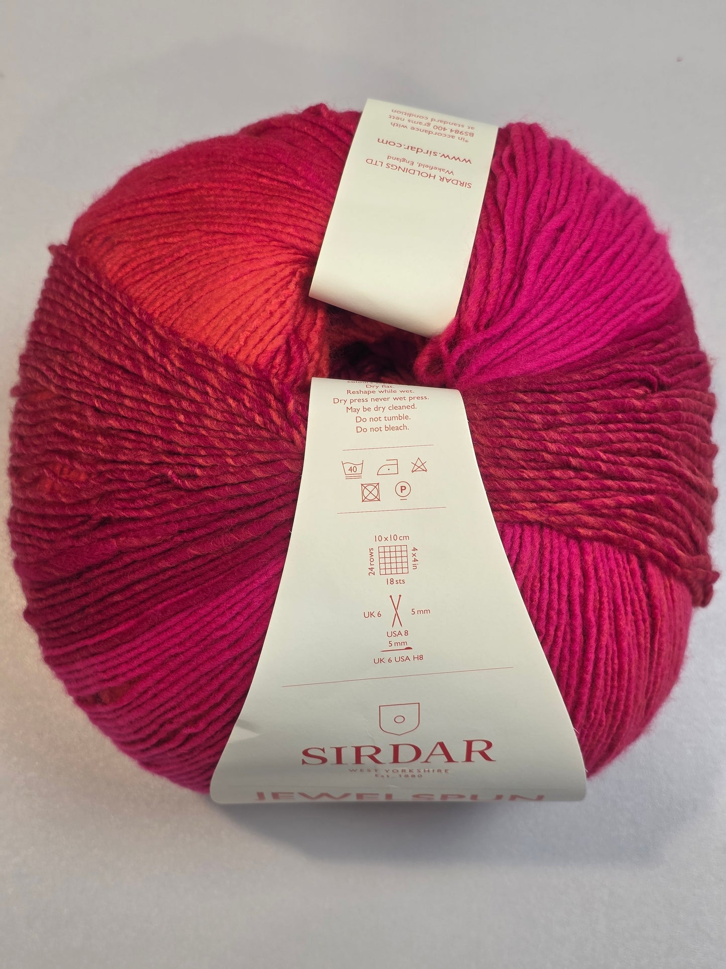 Sirdar yarn in crimson - close up detail