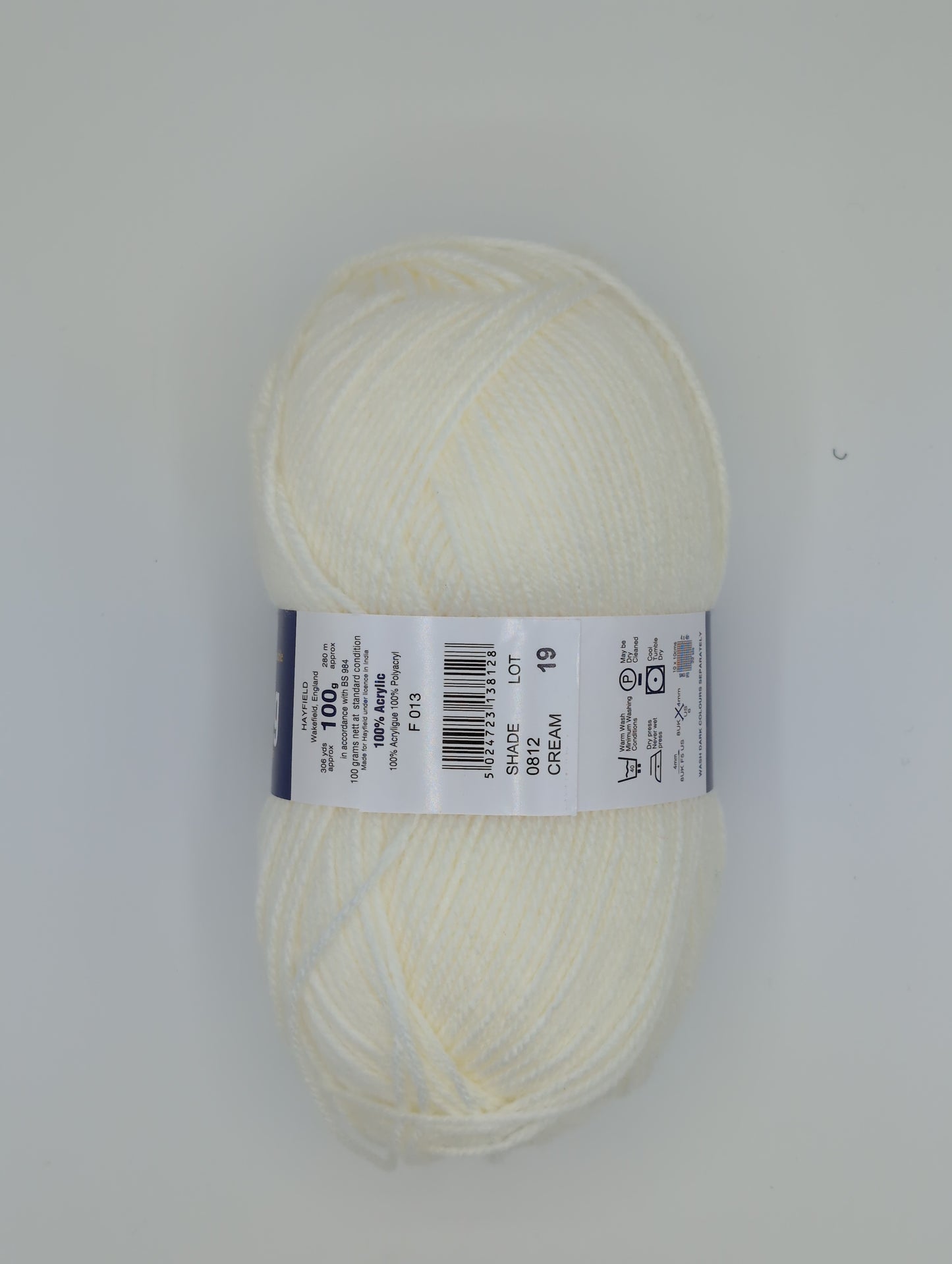 Knitting yarn in cream - close up detail