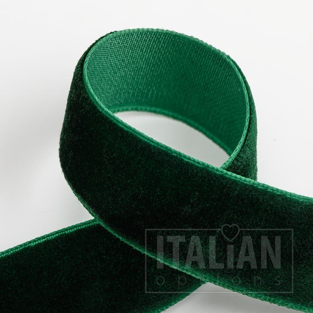 Bottle green velvet ribbon