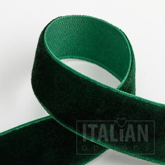 Bottle green velvet ribbon