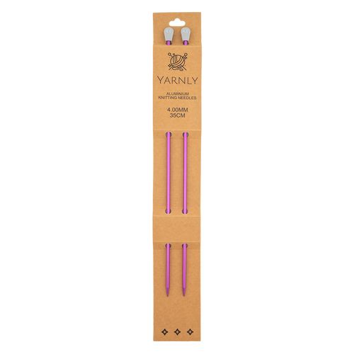 Yarnly Aluminium Knitting Needles 4mm x 35cm