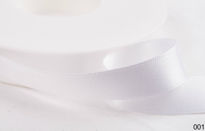 White Double Faced Satin Ribbon 10mm x 25m