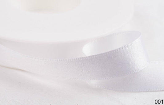 White Double Faced Satin Ribbon 10mm x 25m