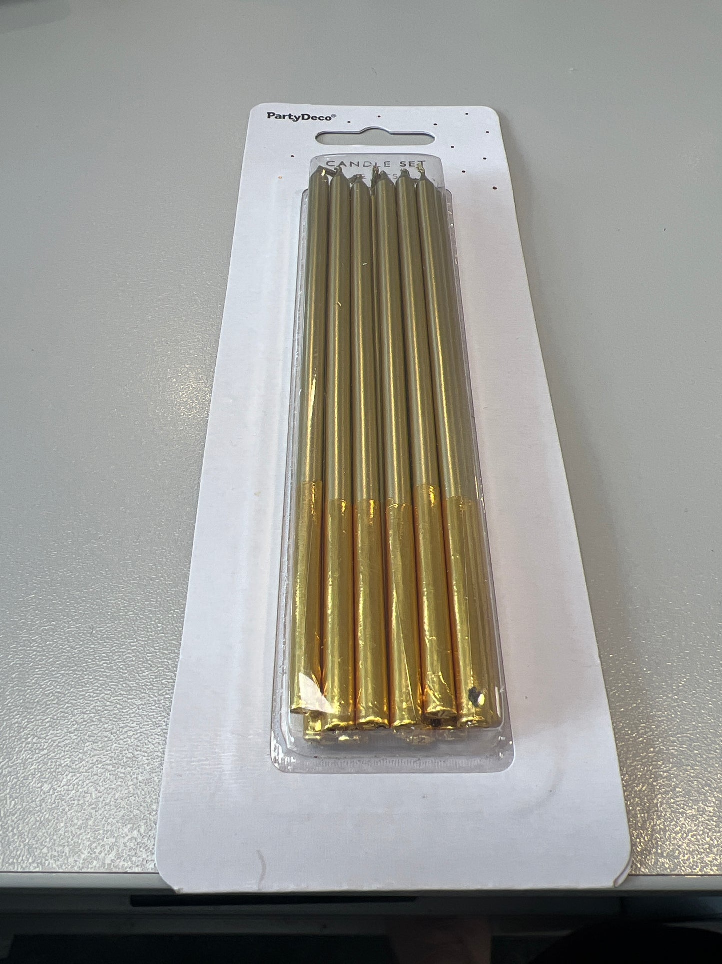 12 gold cake candles