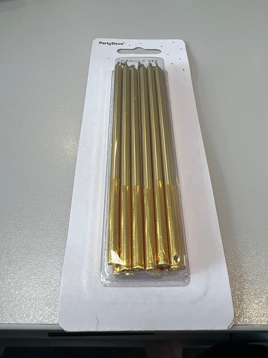 12 gold cake candles