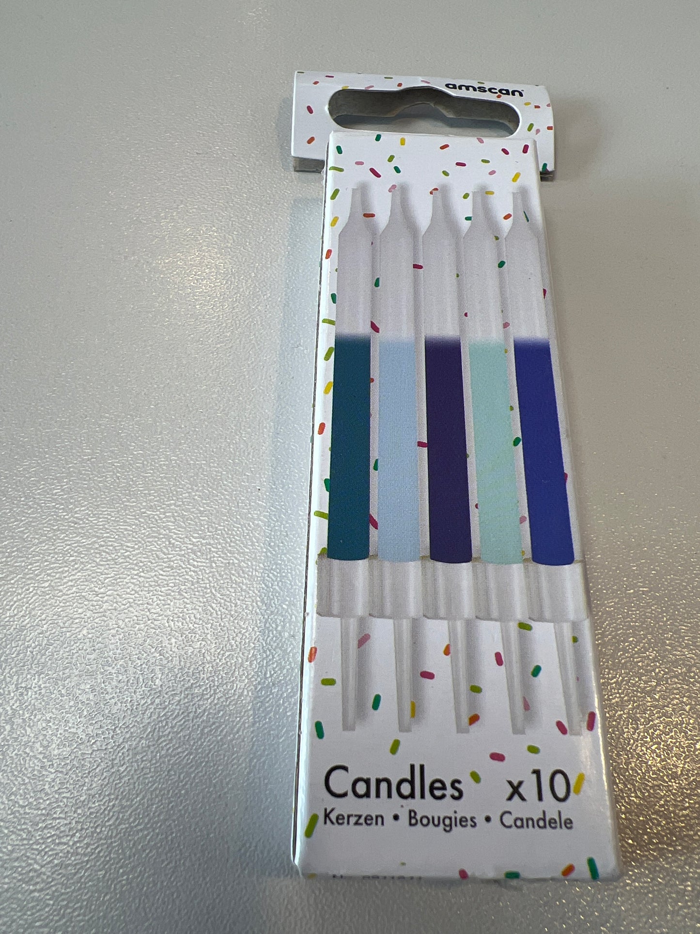 6cm mixed blue cake candles