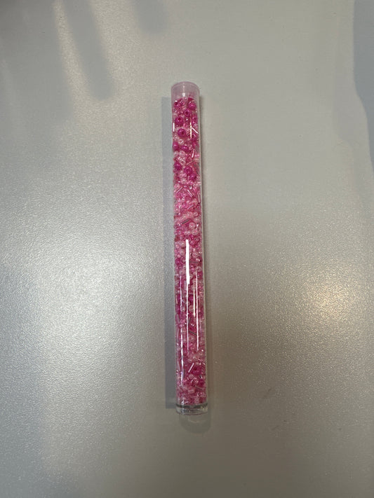 Candy Tube Bead Mix.  Pink