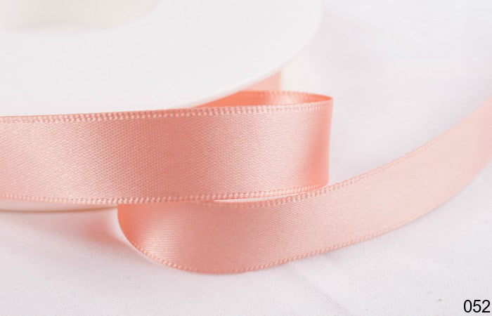 Peach Pale Apricot Double Faced Satin Ribbon 3mm x 50m