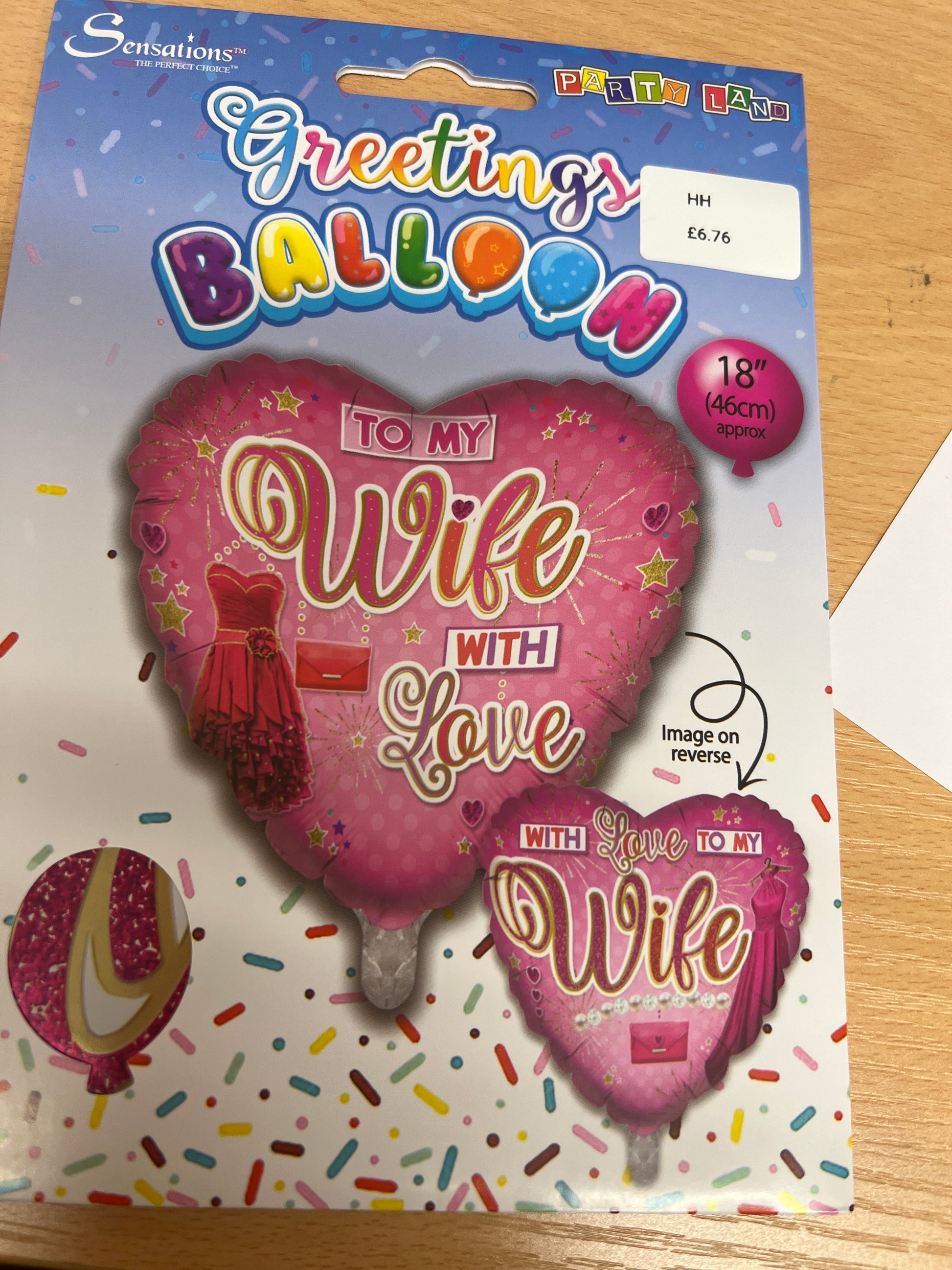 Wife with love helium balloon