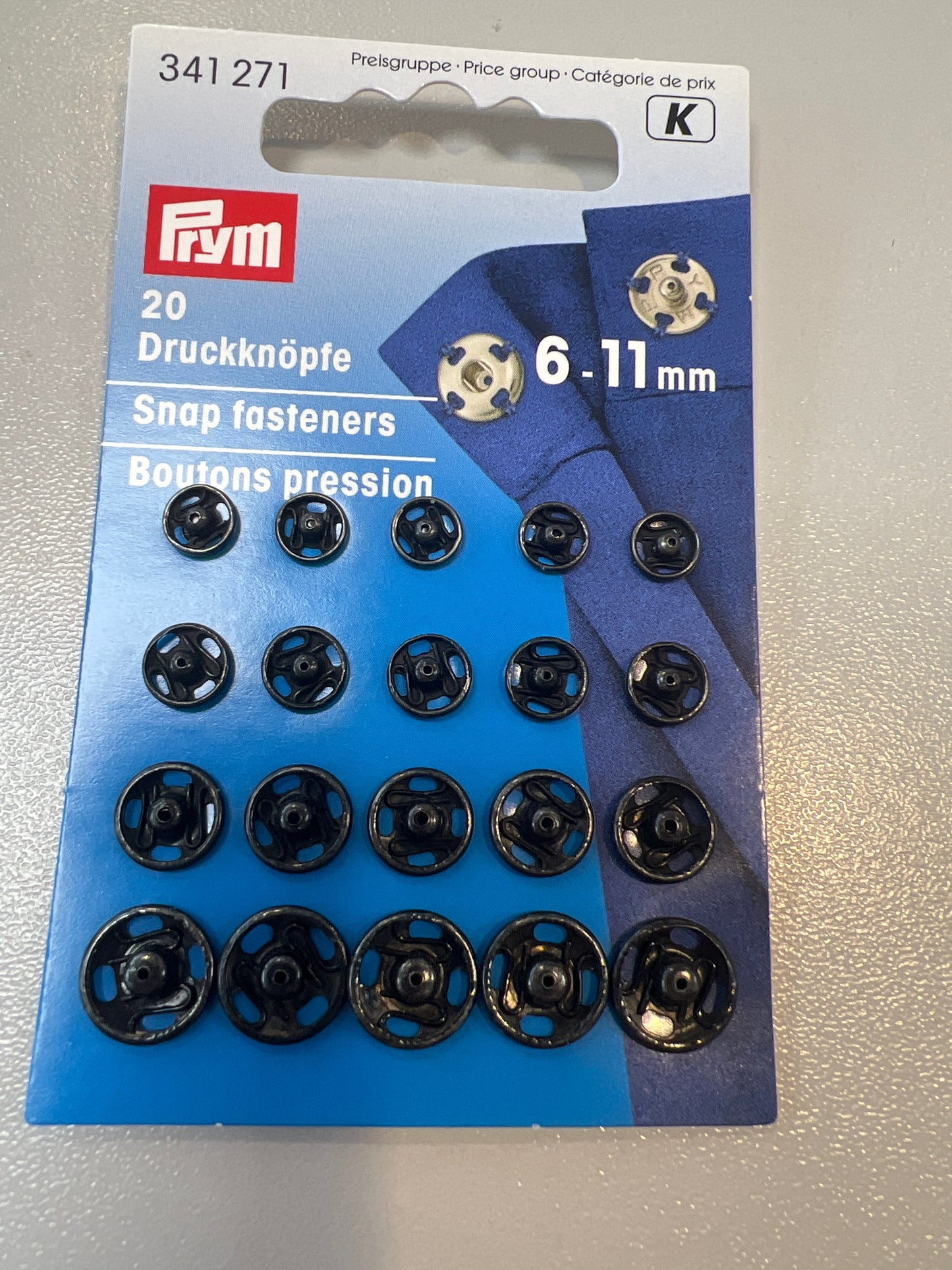 Black sew on snap fasteners