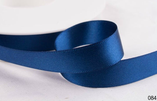 Midnight Blue Wired Double Faced Satin Ribbon 25mm x 25m (Art 12102)