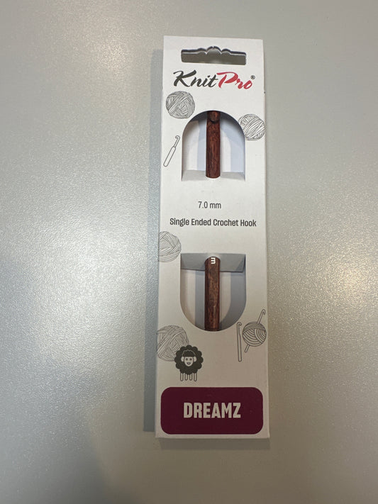 KnitPro Dreamz single ended crochet hook.