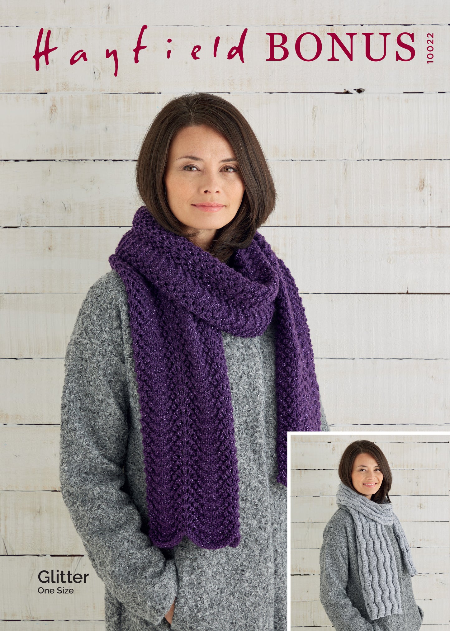 Hayfield Pattern 10022 - Scarves-Hayfield bonus glitter DK - Product image