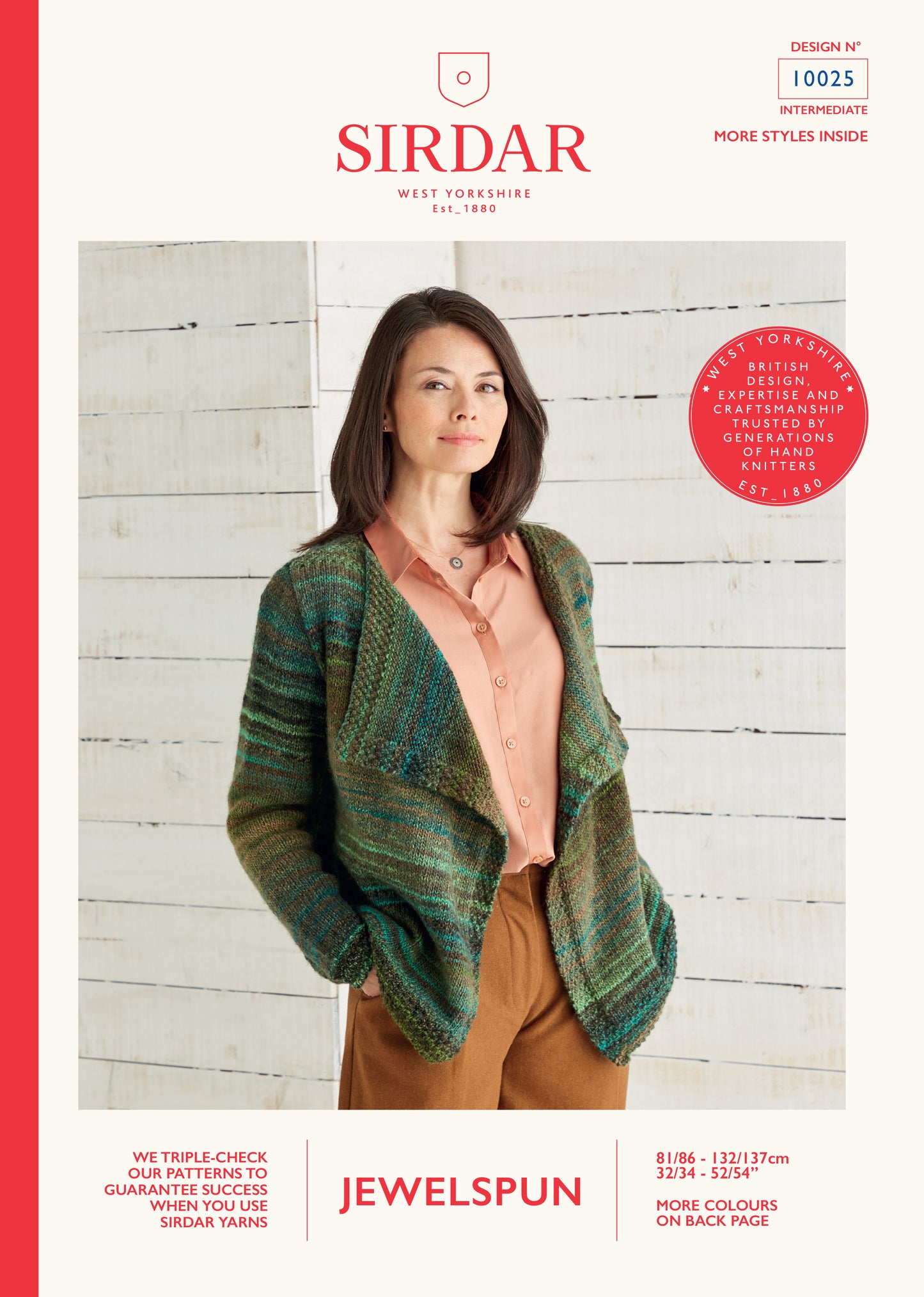 Sirdar Pattern 10025 - Drape Cardigan - Sirdar Jewelspun Aran - Product image