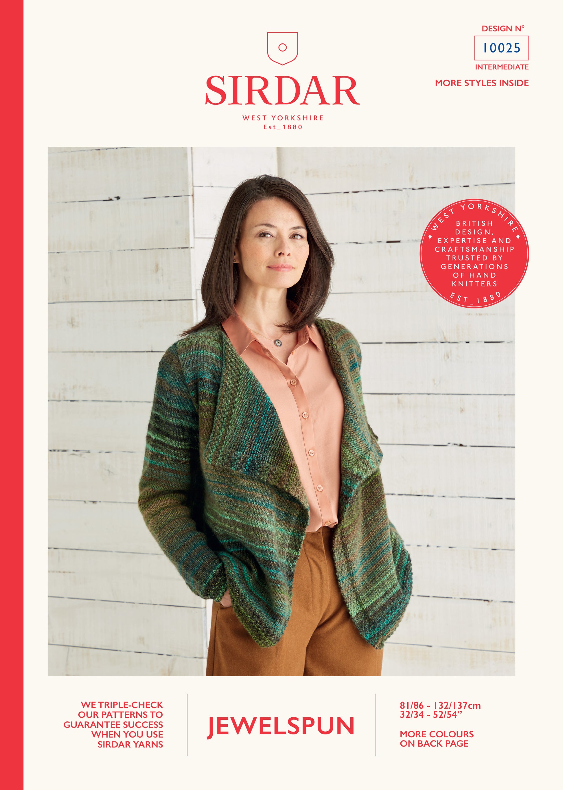 Sirdar Pattern 10025 - Drape Cardigan - Sirdar Jewelspun Aran - Product image