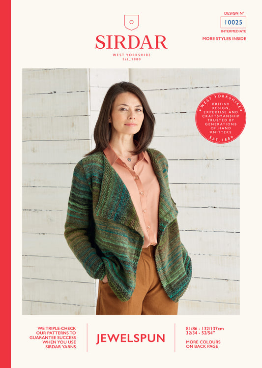 Sirdar Pattern 10025 - Drape Cardigan - Sirdar Jewelspun Aran - Product image