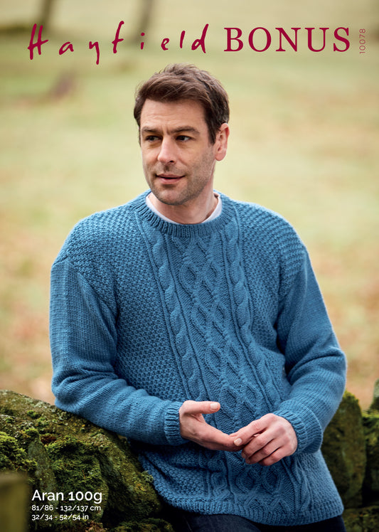 Hayfield Pattern 10078 - Sweater-mens- Hayfield bonus aran - Product image