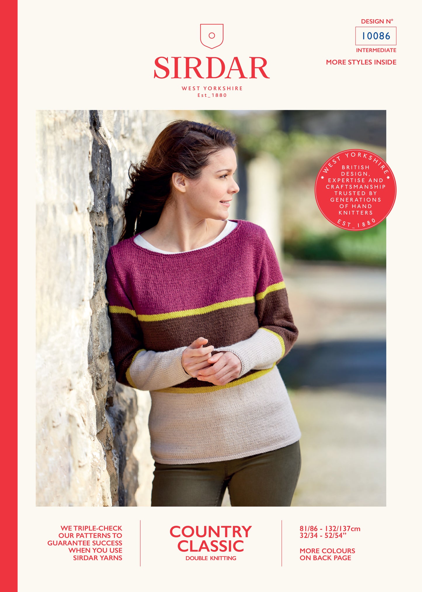 Sirdar Pattern 10086 - Three colour sweater-Sirdar country classic DK - Product image