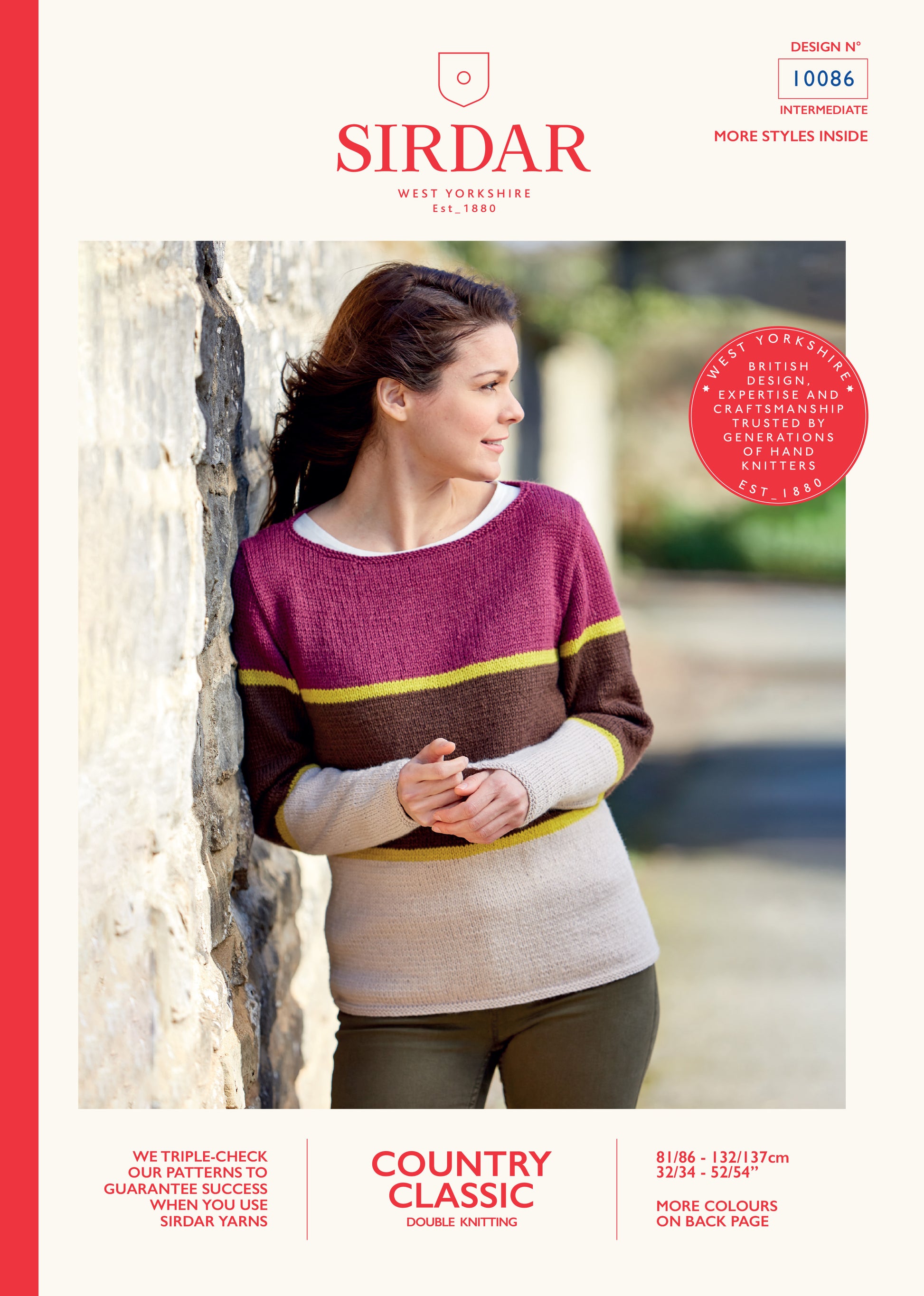 Sirdar Pattern 10086 - Three colour sweater-Sirdar country classic DK - Product image