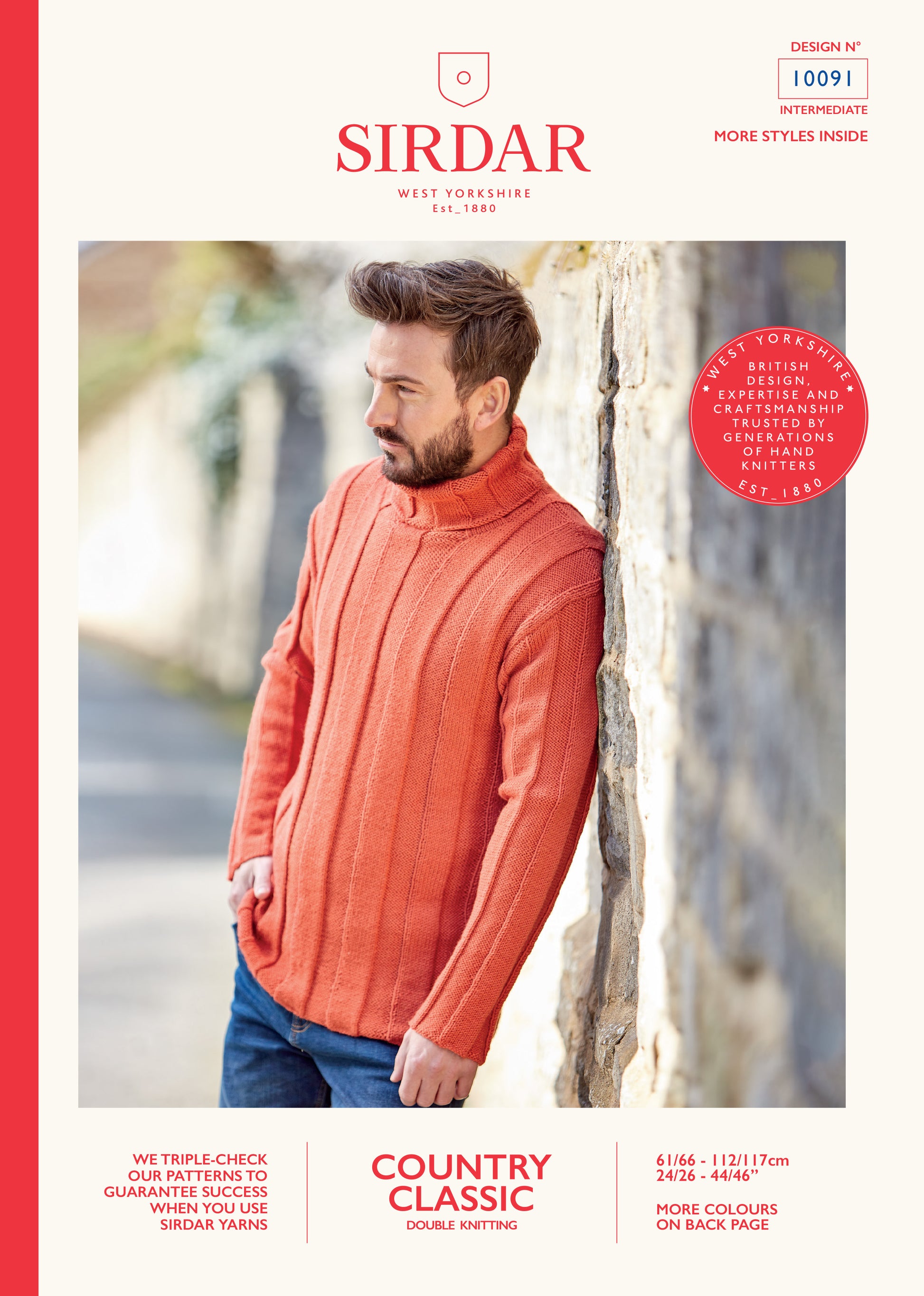 Sirdar Pattern 10091 - Mens sweater-Country Classic DK - Product image