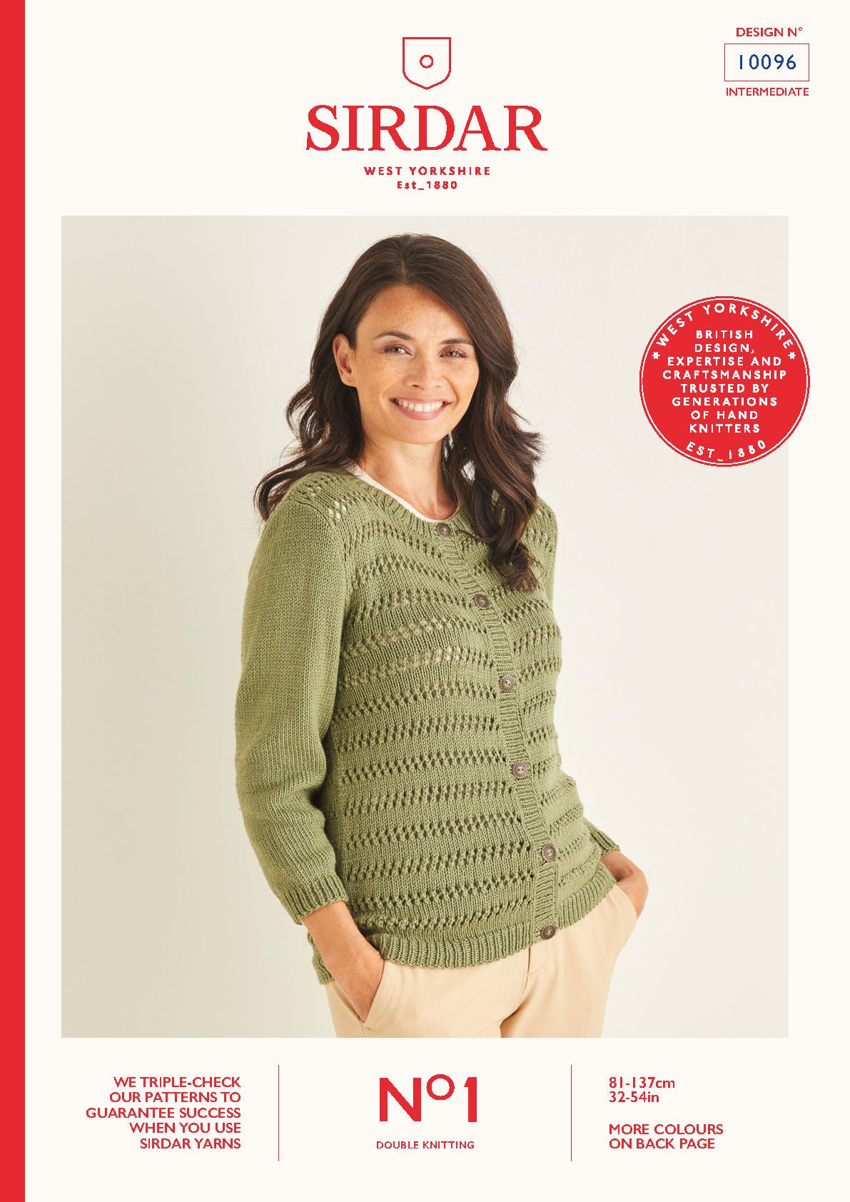 Sirdar Pattern 10096 - Lace stripe cardigan-Sirdar No.1 DK - Product image