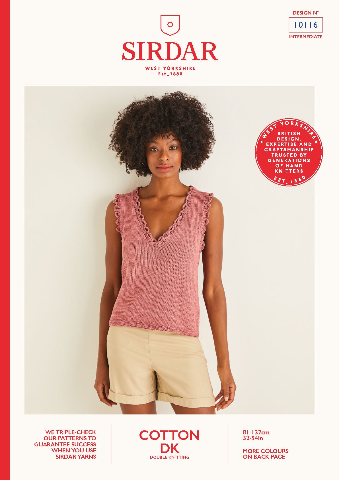 Sirdar Pattern 10116 - Frill edge shell top-Cotton DK - Product image