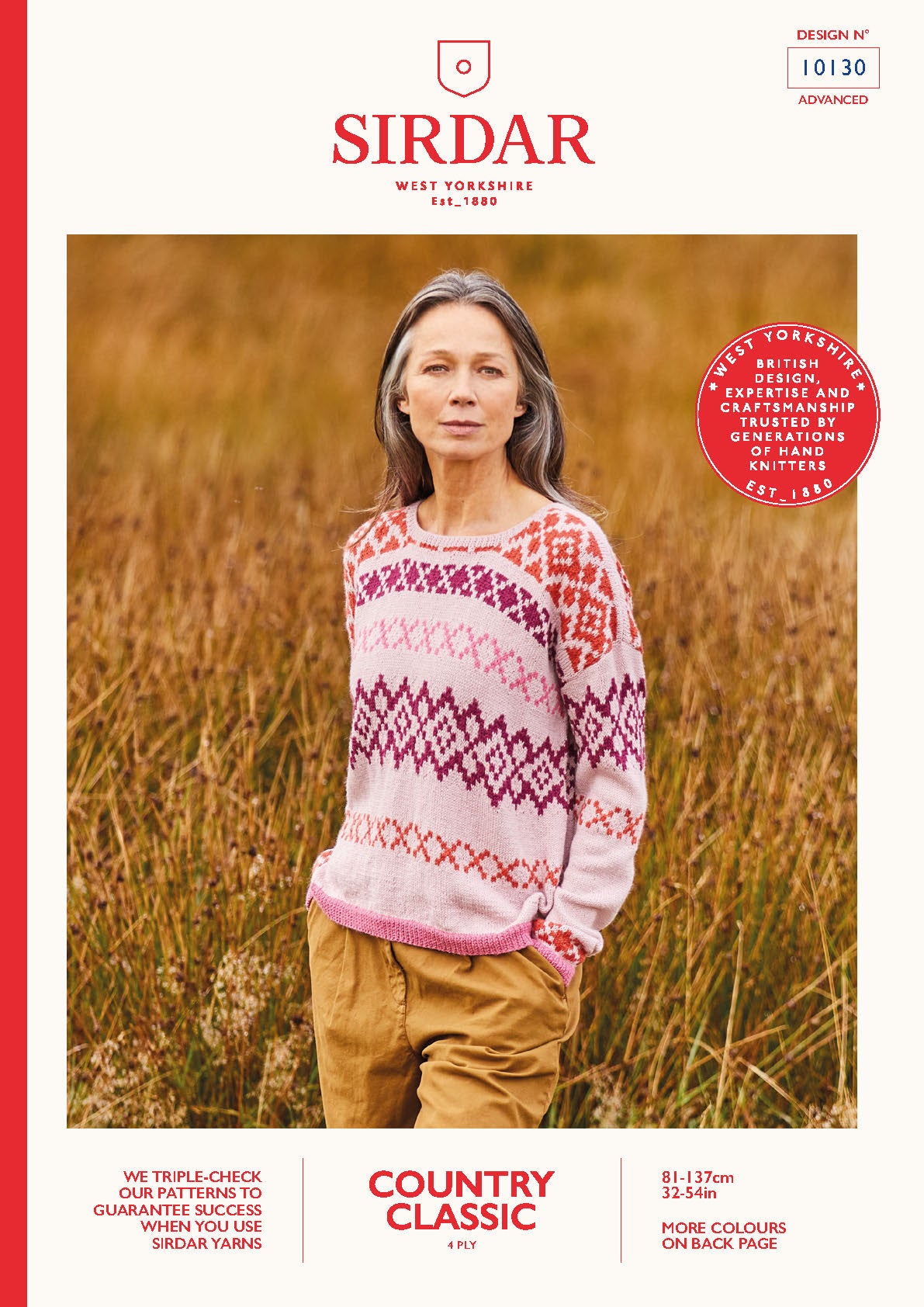 Sirdar Pattern 10130 - Fairisle slouchy sweater-Sirdar country classic 4 ply - Product image