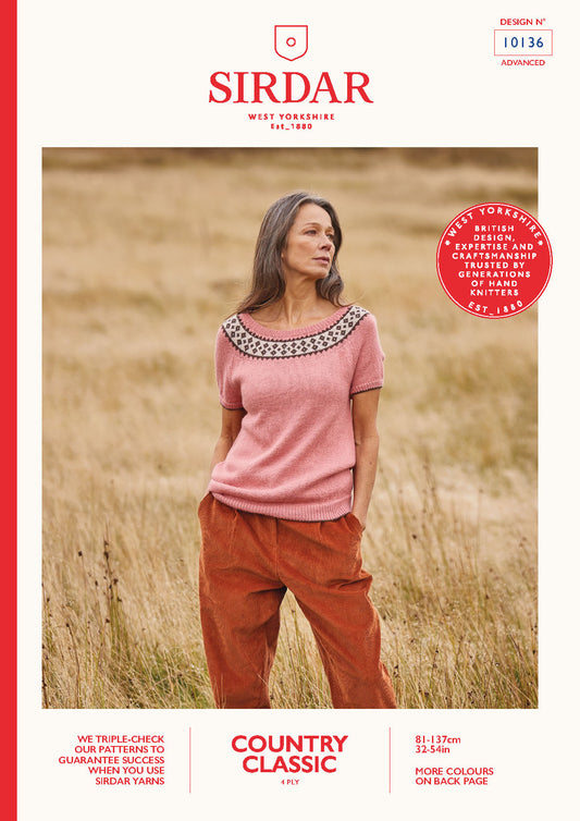 Sirdar Pattern 10136 - Yoke top-Country classic 4 ply - Product image