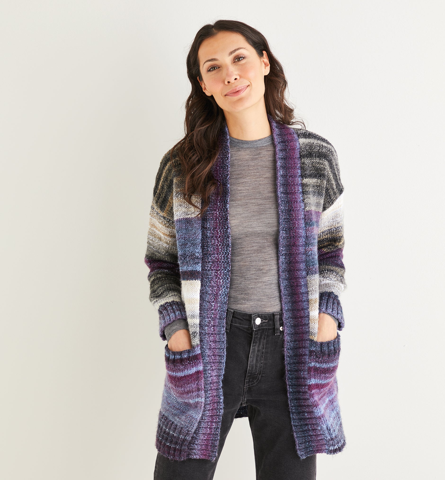 Sirdar Pattern 10138 - Womens wide rib longline cardigan-Sirdar Jewelspun