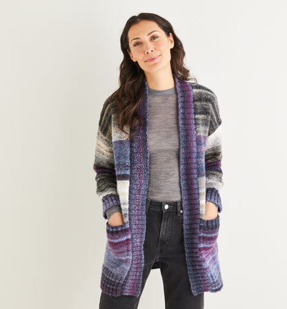 Sirdar Pattern 10138 - Womens wide rib longline cardigan-Sirdar Jewelspun