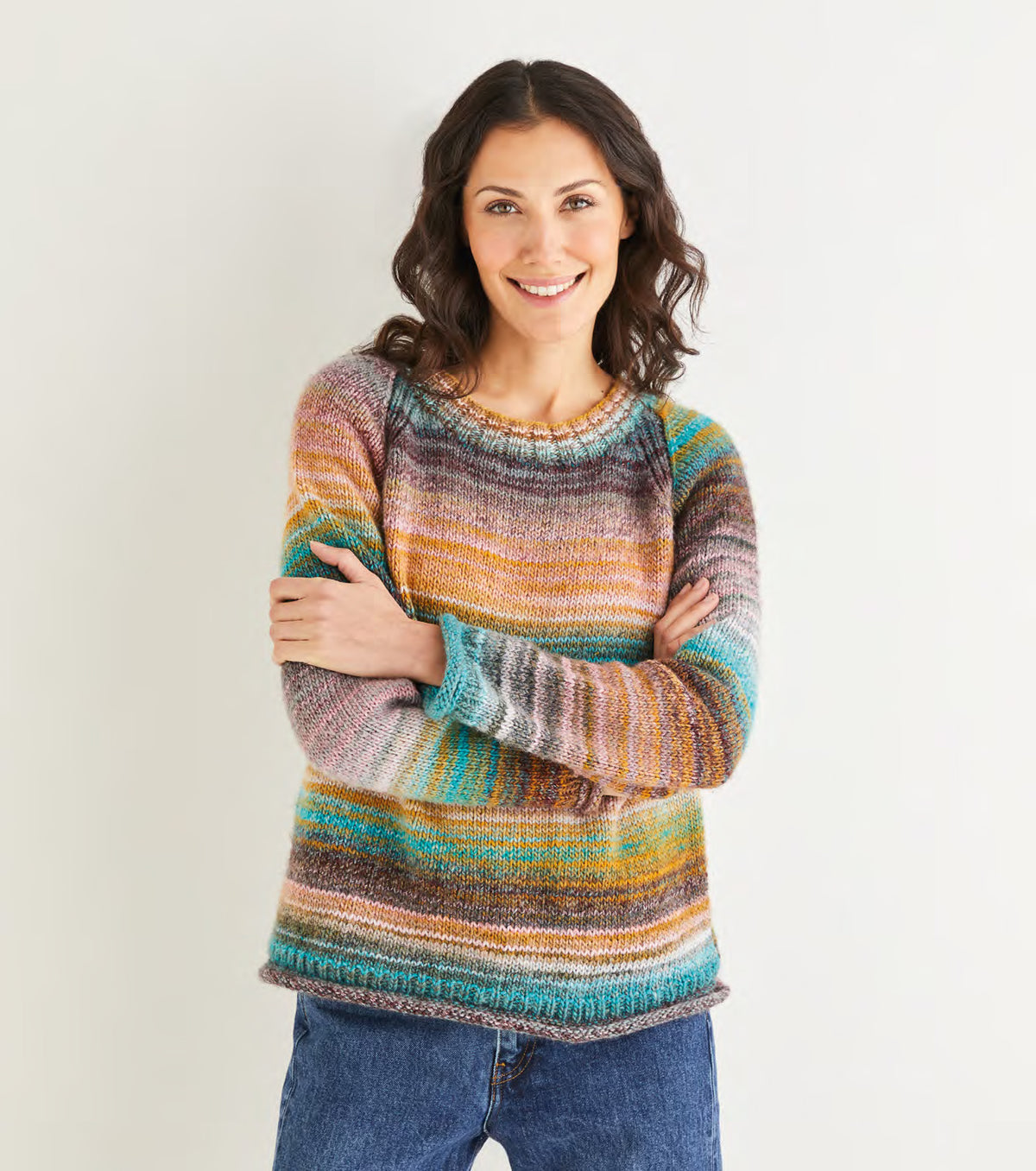 Sirdar Pattern 10140 - Women's crewe neck raglan sweater-Sirdar Jewelspun