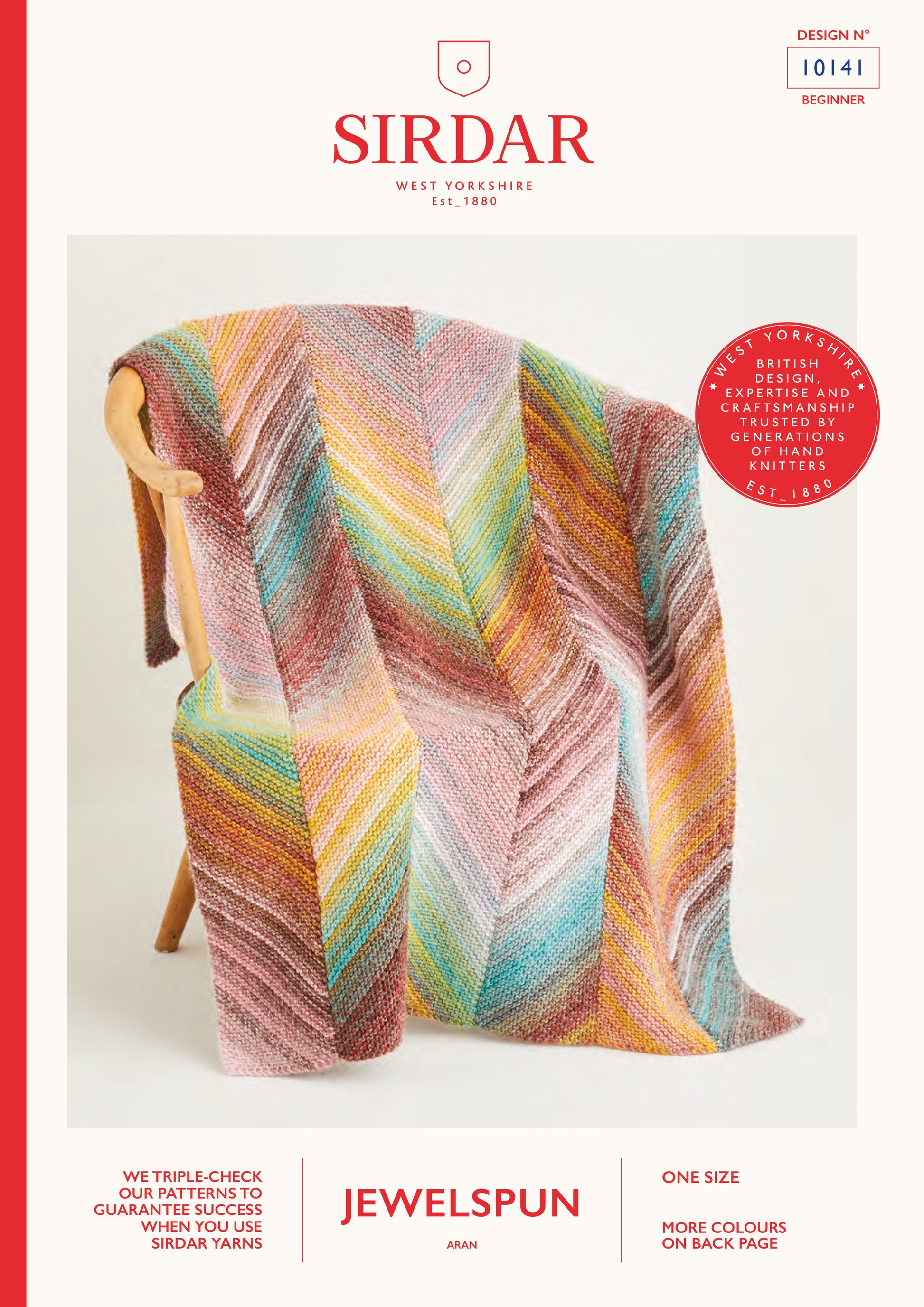 Sirdar Pattern 10141 - Knitted  bias blanket-Sirdar Jewelspun - Product image