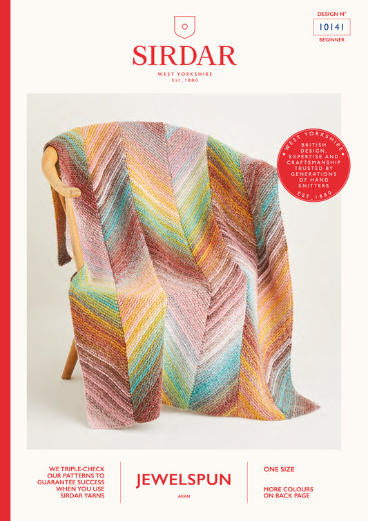 Sirdar Pattern 10141 - Knitted  bias blanket-Sirdar Jewelspun - Product image