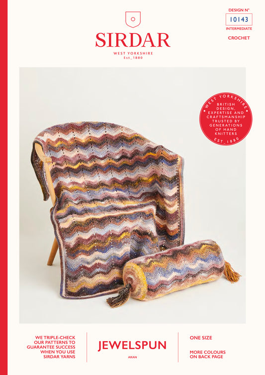 Sirdar Pattern 10143 - Crochet wave blanket-Sirdar Jewelspun - Product image