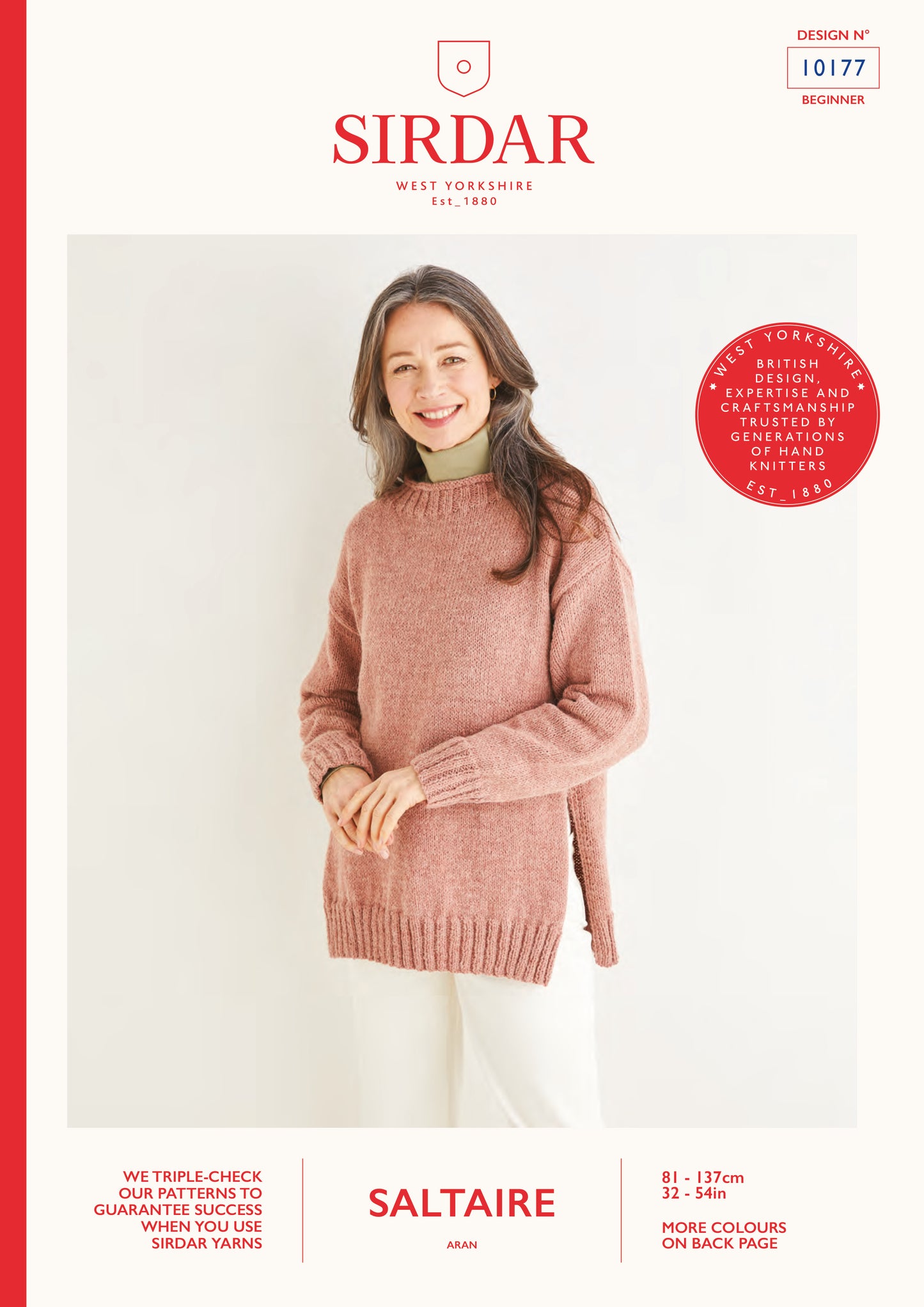 Sirdar Pattern 10177 - Women's split seam sweater-Sirdar saltaire - Product image