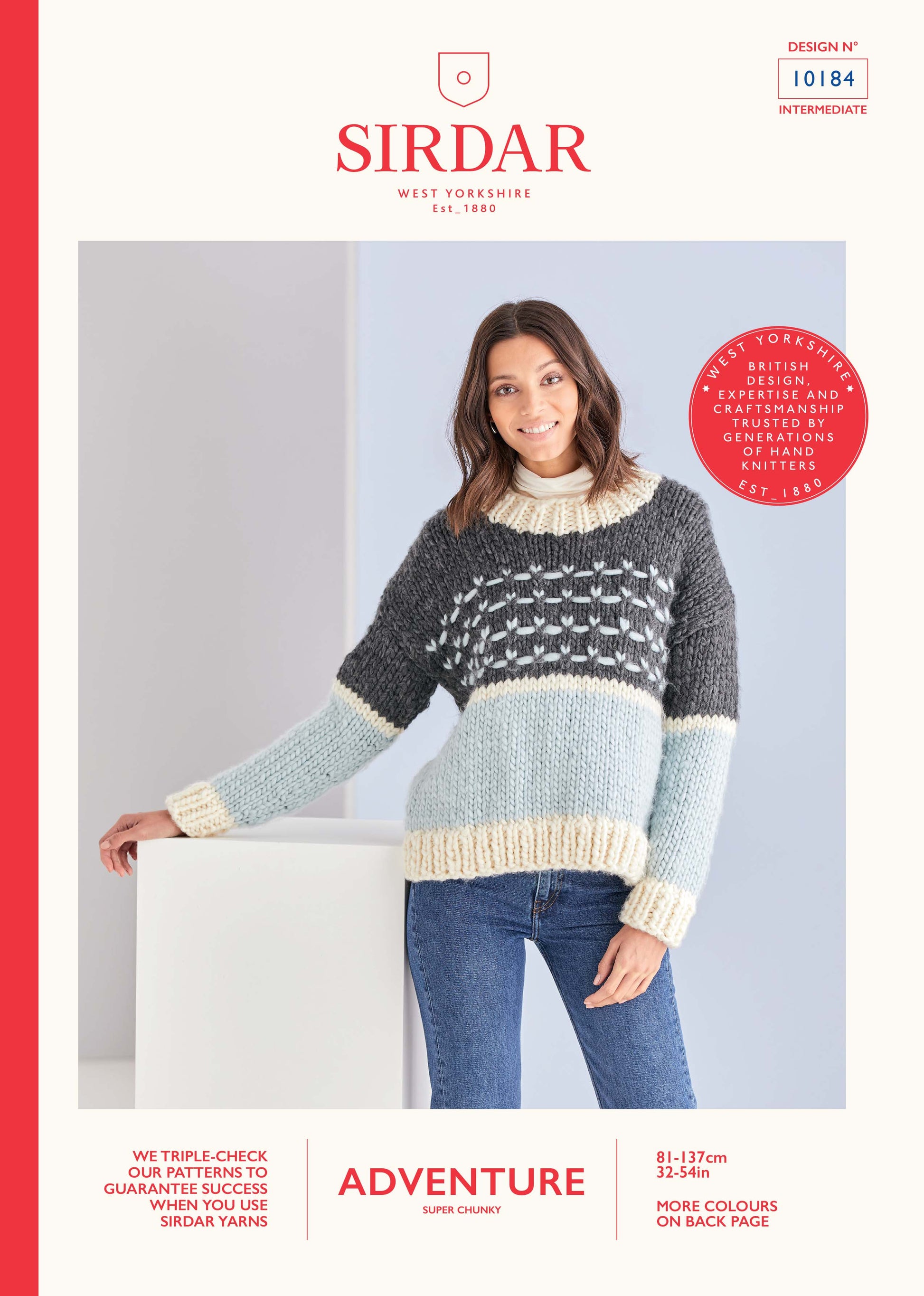 Sirdar Pattern 10184 - Crewe neck sweater-Sirdar adventure - Product image