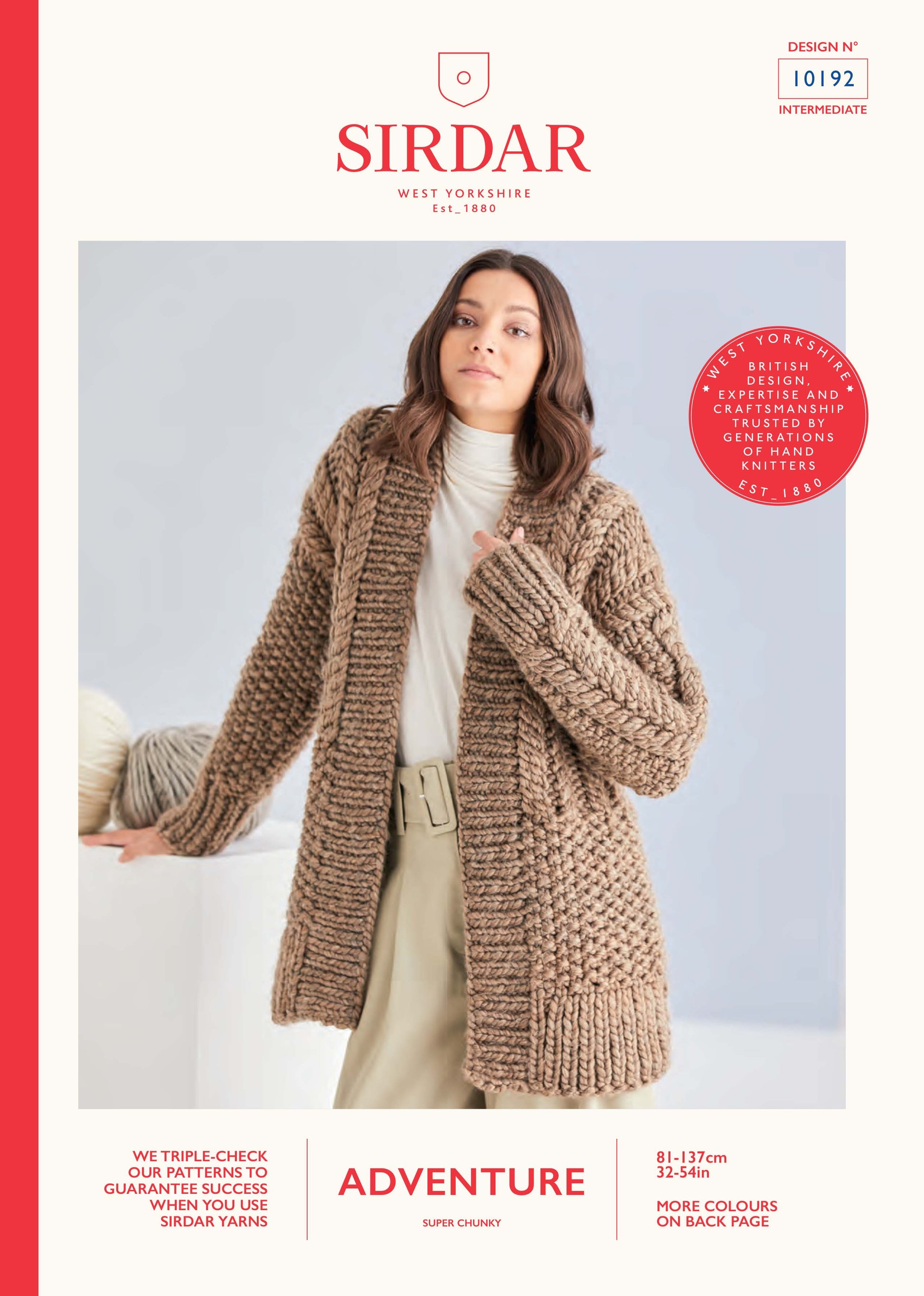 Sirdar Pattern 10192 - Cable & Moss cardigan-Sirdar adventure - Product image