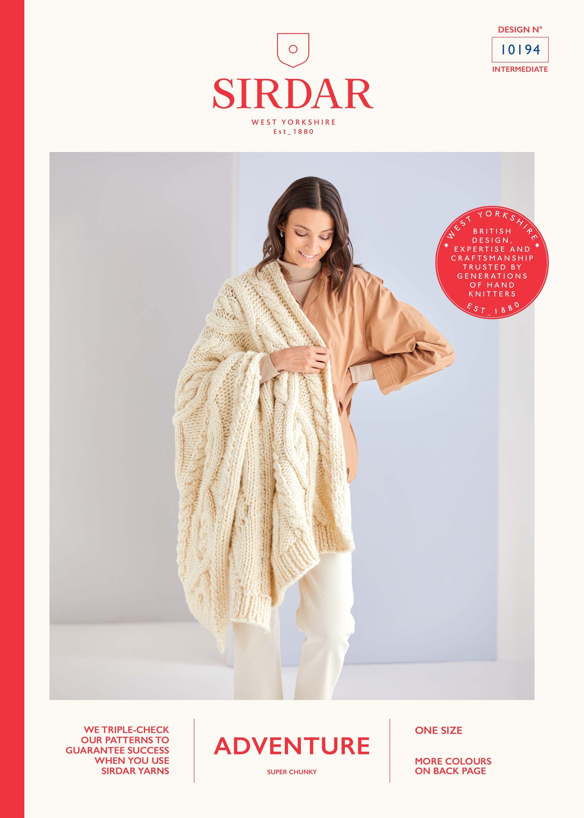 Sirdar Pattern 10194 - Cable knit blamket-Sirdar adventure - Product image