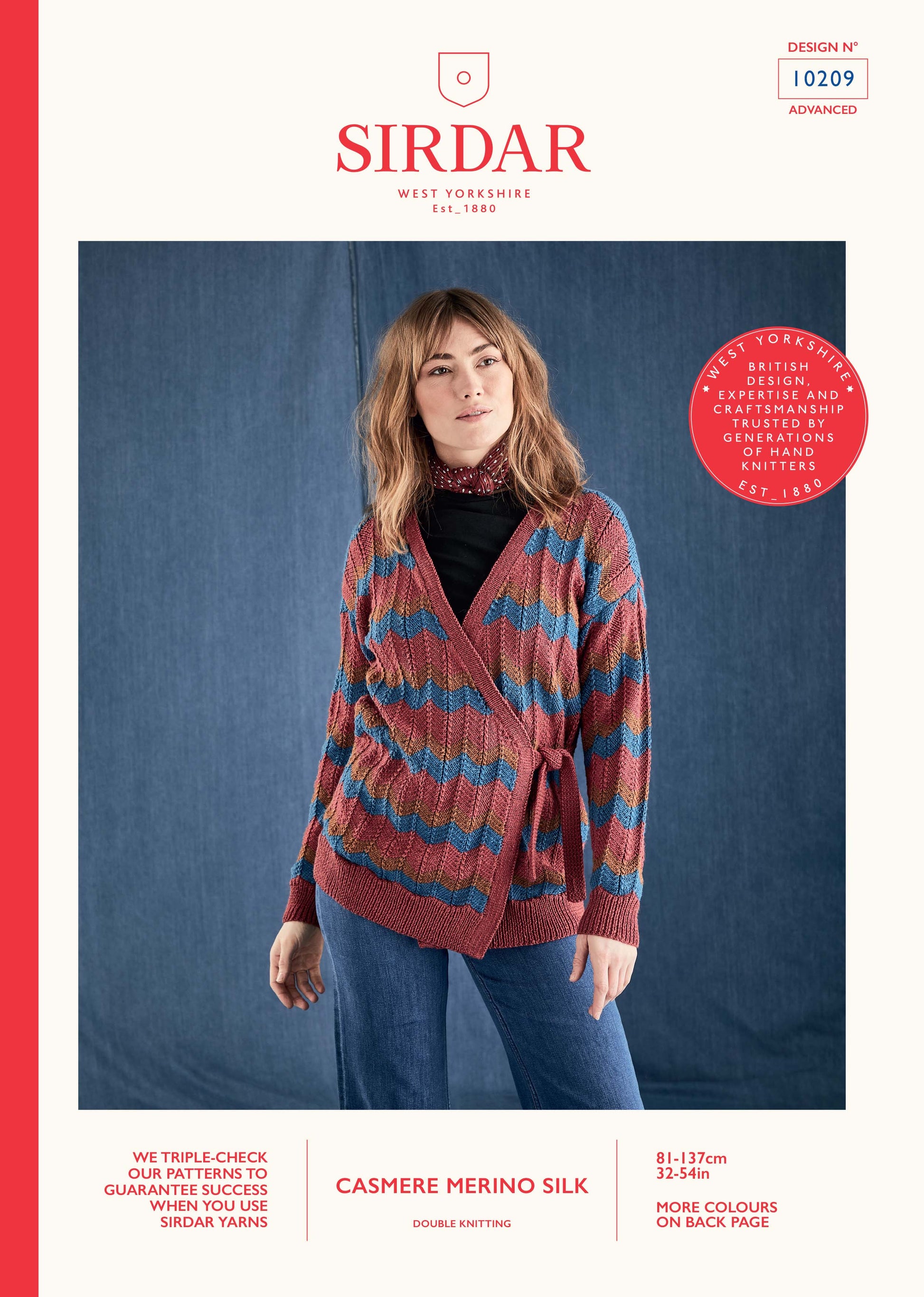 Sirdar Pattern 10209 - Chevron wrap-Sirdar cashmere merino - Product image
